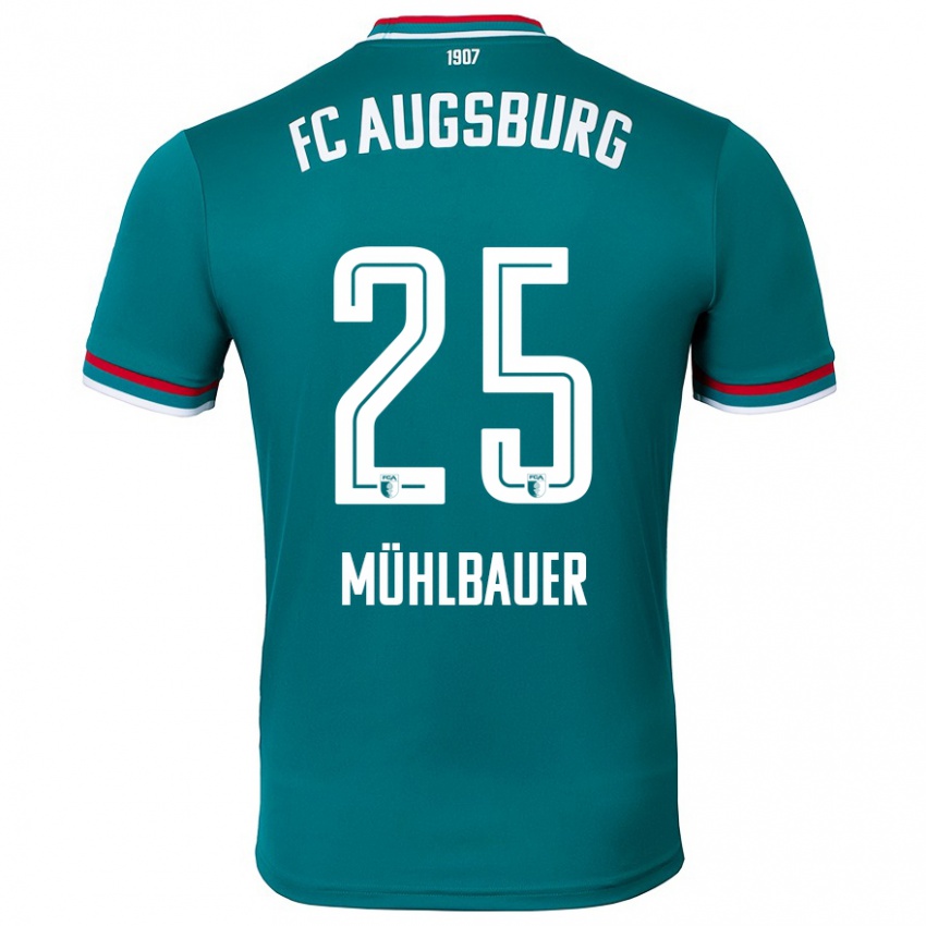 Børn Simon Mühlbauer #25 Mørkegrøn Udebane Spillertrøjer 2024/25 Trøje T-Shirt