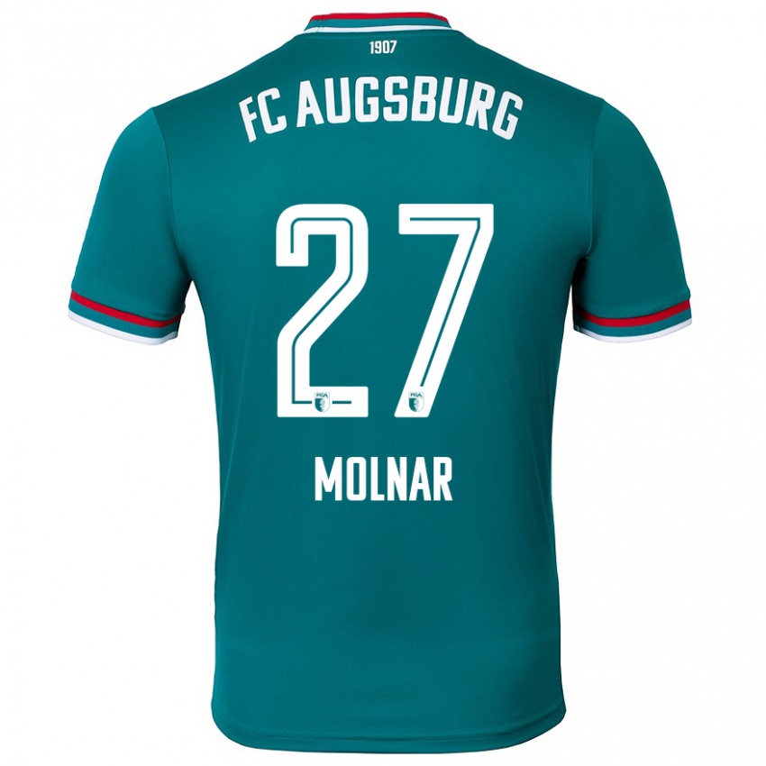 Børn Lars Molnar #27 Mørkegrøn Udebane Spillertrøjer 2024/25 Trøje T-Shirt