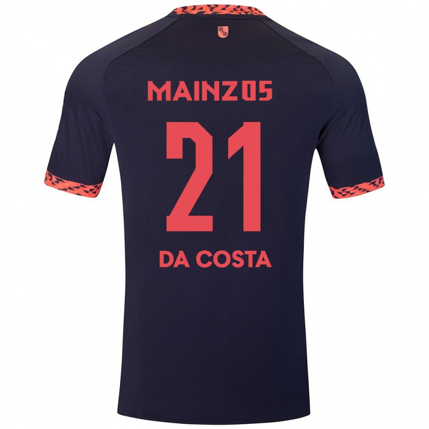 Børn Danny Da Costa #21 Blå Koralrød Udebane Spillertrøjer 2024/25 Trøje T-Shirt