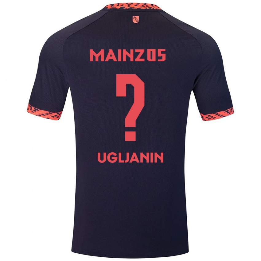 Børn Jusuf Ugljanin #0 Blå Koralrød Udebane Spillertrøjer 2024/25 Trøje T-Shirt