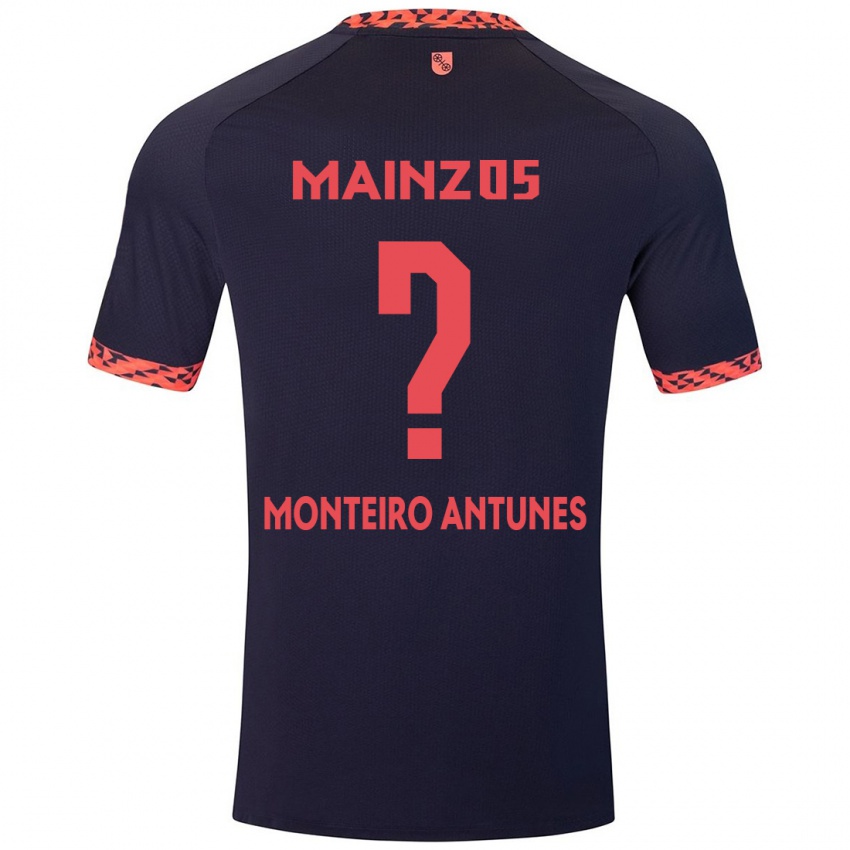 Børn Rafael Monteiro Antunes #0 Blå Koralrød Udebane Spillertrøjer 2024/25 Trøje T-Shirt