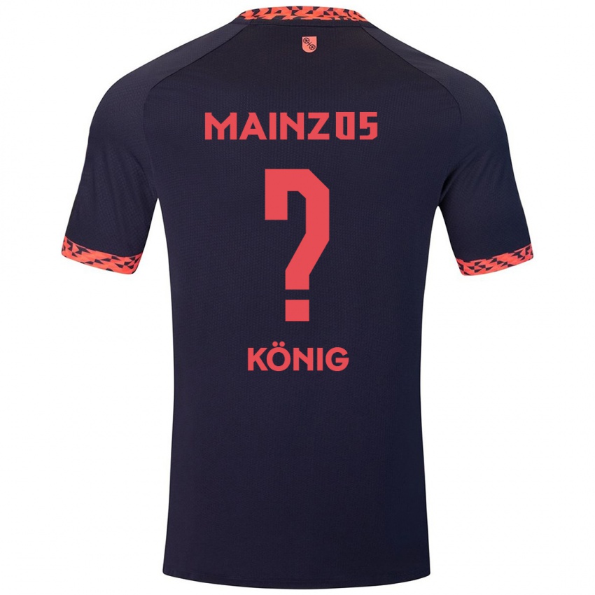 Børn Raúl König #0 Blå Koralrød Udebane Spillertrøjer 2024/25 Trøje T-Shirt