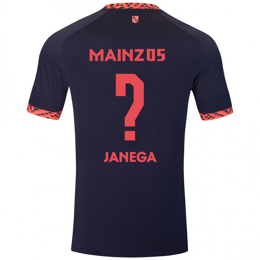 Børn Jan Janega #0 Blå Koralrød Udebane Spillertrøjer 2024/25 Trøje T-Shirt