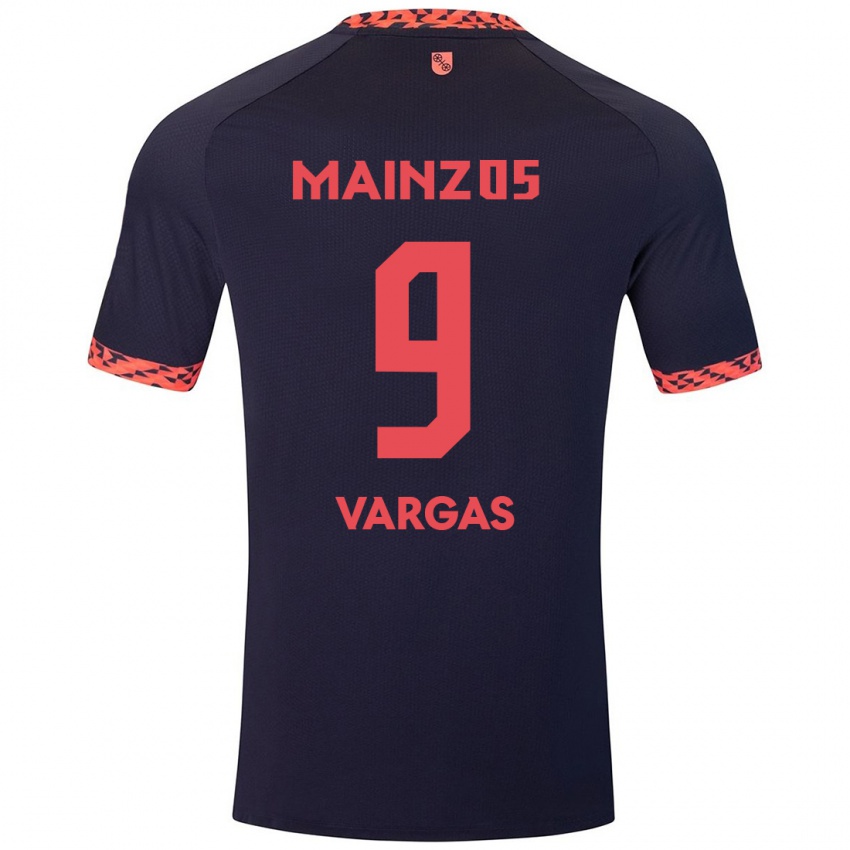 Børn Nayrobi Vargas #9 Blå Koralrød Udebane Spillertrøjer 2024/25 Trøje T-Shirt