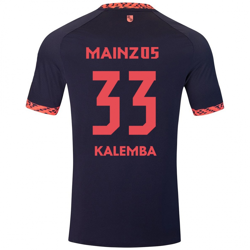 Børn Marcel Kalemba #33 Blå Koralrød Udebane Spillertrøjer 2024/25 Trøje T-Shirt