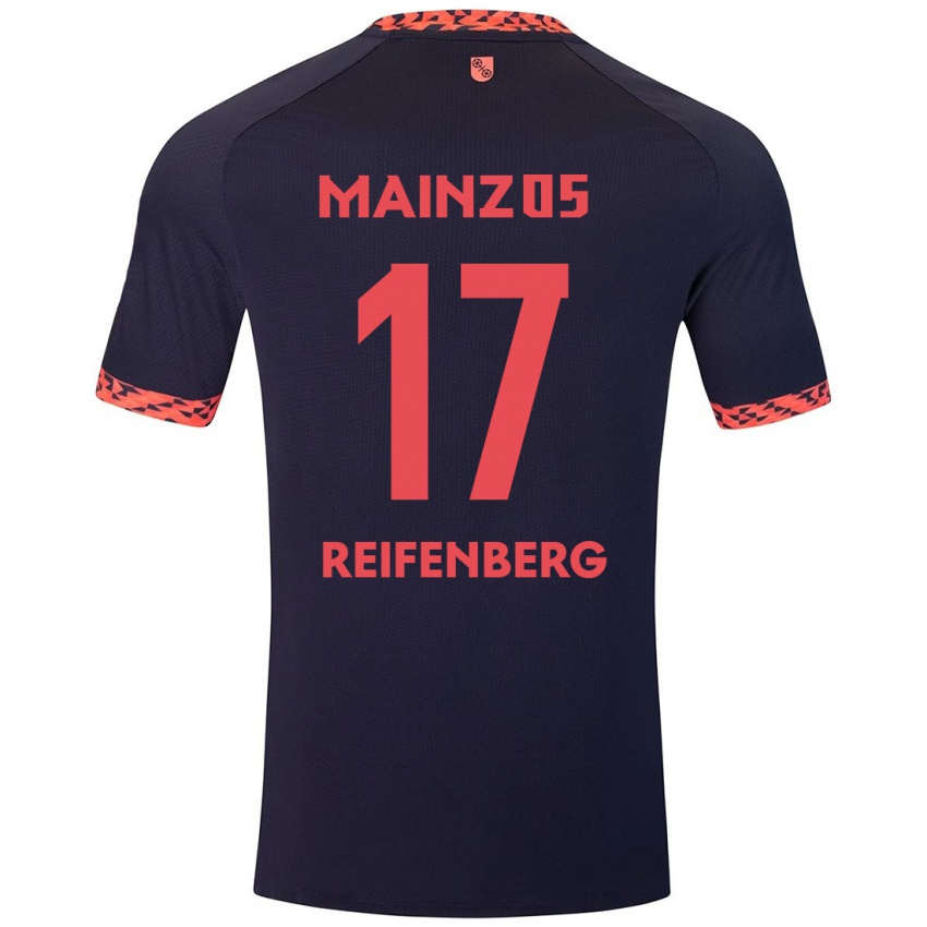 Børn Michelle Reifenberg #17 Blå Koralrød Udebane Spillertrøjer 2024/25 Trøje T-Shirt