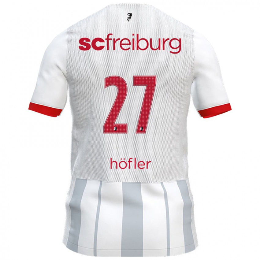 Børn Nicolas Höfler #27 Hvid Grå Udebane Spillertrøjer 2024/25 Trøje T-Shirt