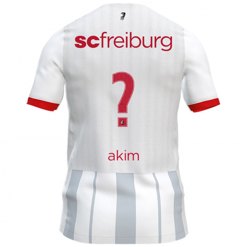 Børn Akim Schnerring #0 Hvid Grå Udebane Spillertrøjer 2024/25 Trøje T-Shirt