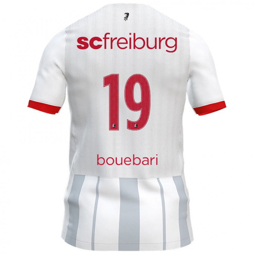 Børn Franci Bouebari #19 Hvid Grå Udebane Spillertrøjer 2024/25 Trøje T-Shirt