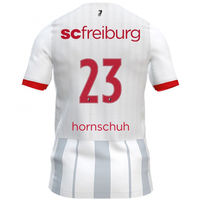 Børn Marc Hornschuh #23 Hvid Grå Udebane Spillertrøjer 2024/25 Trøje T-Shirt