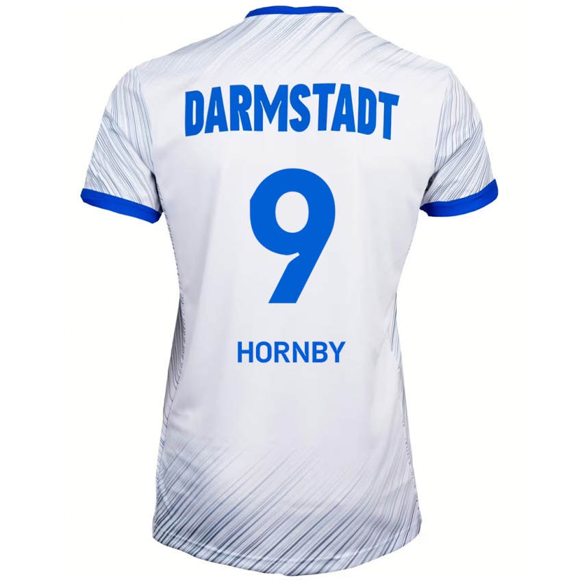 Børn Fraser Hornby #9 Hvid Blå Udebane Spillertrøjer 2024/25 Trøje T-Shirt