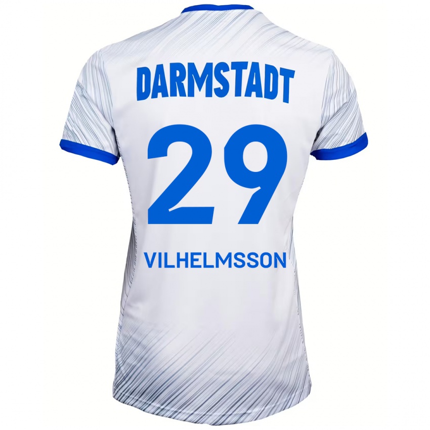 Børn Oscar Vilhelmsson #29 Hvid Blå Udebane Spillertrøjer 2024/25 Trøje T-Shirt