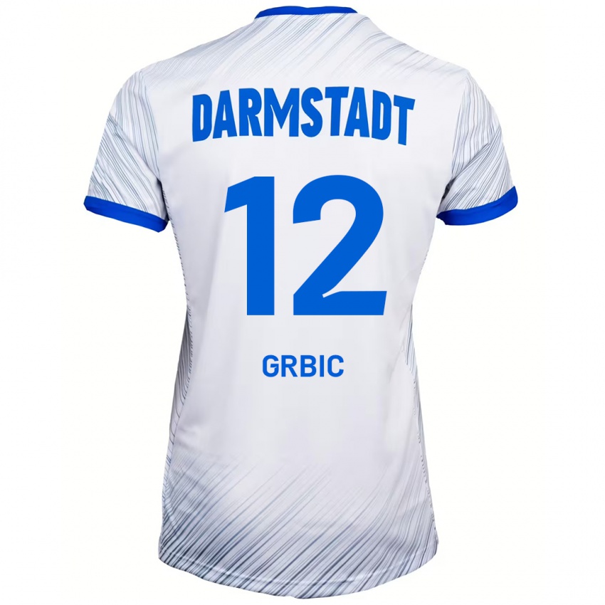 Børn Viktor Grbic #12 Hvid Blå Udebane Spillertrøjer 2024/25 Trøje T-Shirt