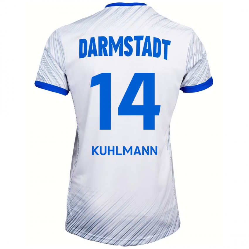 Børn Marcel Kuhlmann #14 Hvid Blå Udebane Spillertrøjer 2024/25 Trøje T-Shirt