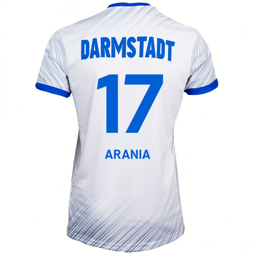 Børn Asaf Arania #17 Hvid Blå Udebane Spillertrøjer 2024/25 Trøje T-Shirt