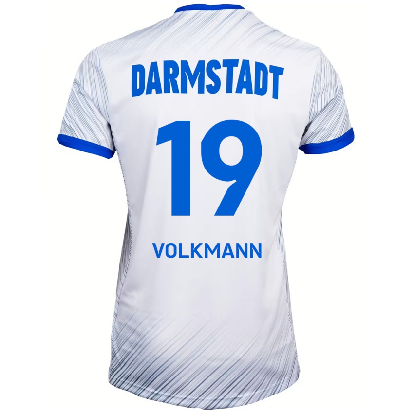 Børn Japhet Volkmann #19 Hvid Blå Udebane Spillertrøjer 2024/25 Trøje T-Shirt