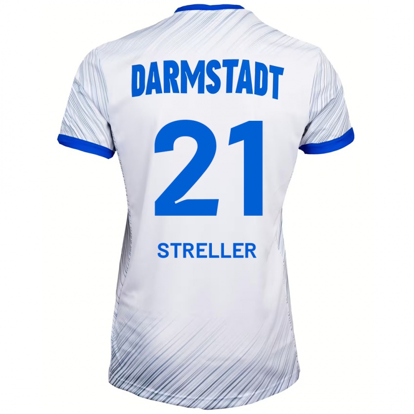 Børn Till Streller #21 Hvid Blå Udebane Spillertrøjer 2024/25 Trøje T-Shirt