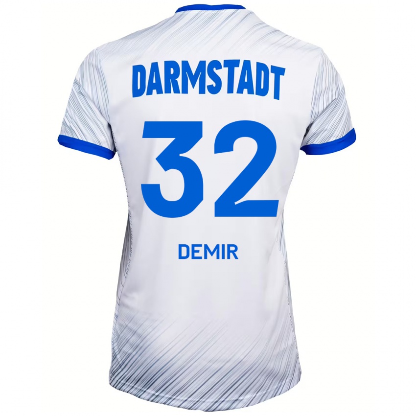 Børn Lean Demir #32 Hvid Blå Udebane Spillertrøjer 2024/25 Trøje T-Shirt