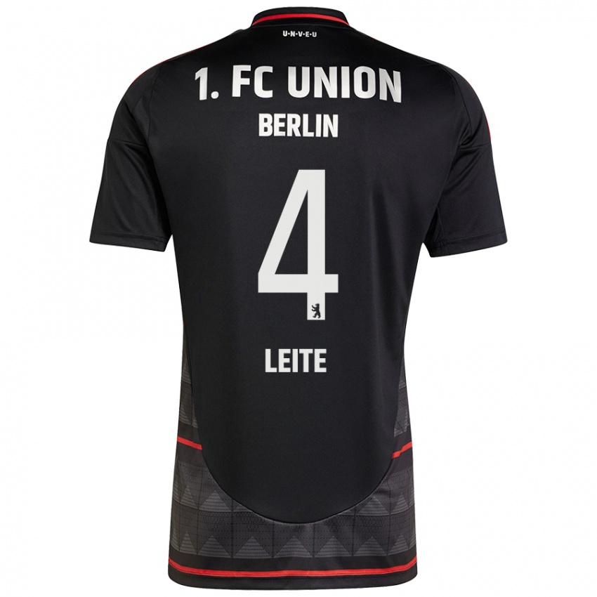 Børn Diogo Leite #4 Sort Udebane Spillertrøjer 2024/25 Trøje T-Shirt