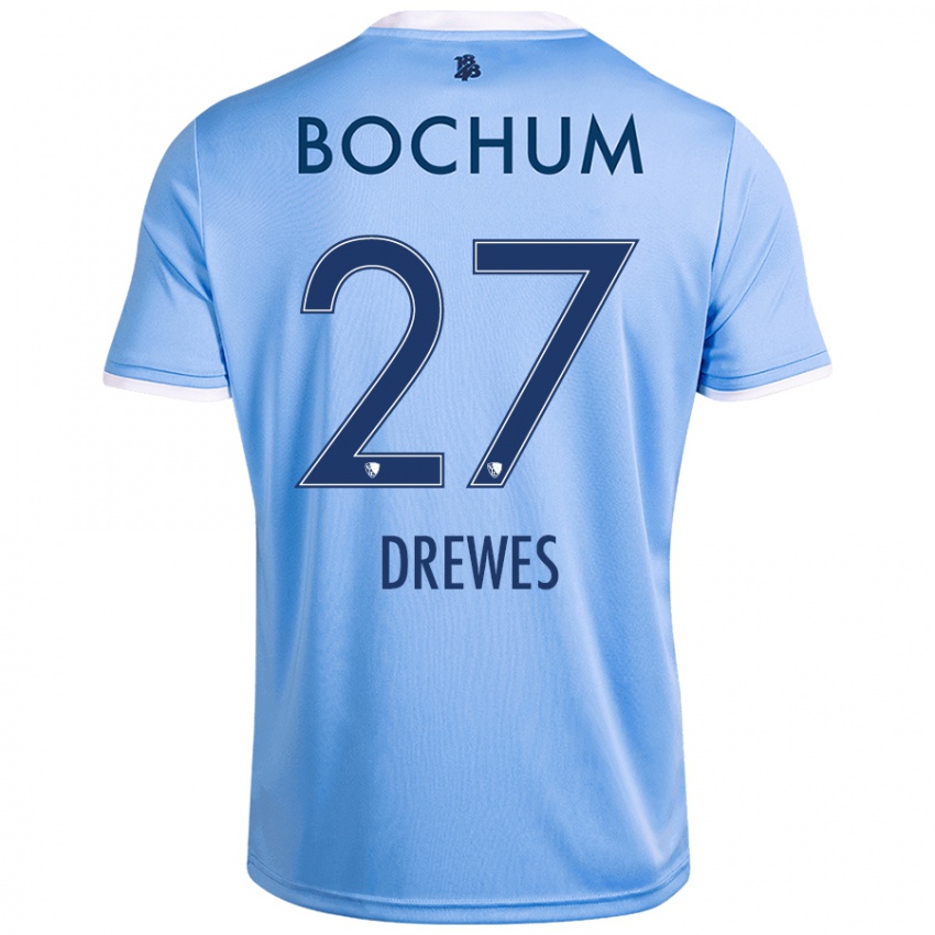 Børn Patrick Drewes #27 Himmelblå Udebane Spillertrøjer 2024/25 Trøje T-Shirt