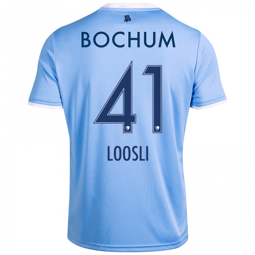 Børn Noah Loosli #41 Himmelblå Udebane Spillertrøjer 2024/25 Trøje T-Shirt