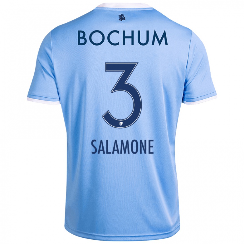 Børn Elia-Giona Salamone #3 Himmelblå Udebane Spillertrøjer 2024/25 Trøje T-Shirt