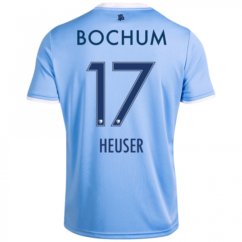 Børn Ben Heuser #17 Himmelblå Udebane Spillertrøjer 2024/25 Trøje T-Shirt