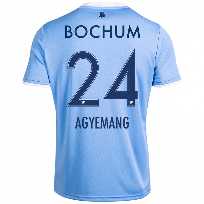 Børn Donovan Agyemang #24 Himmelblå Udebane Spillertrøjer 2024/25 Trøje T-Shirt