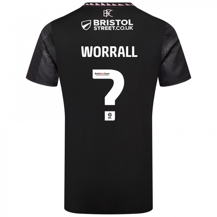 Børn Joe Worrall #0 Sort Udebane Spillertrøjer 2024/25 Trøje T-Shirt