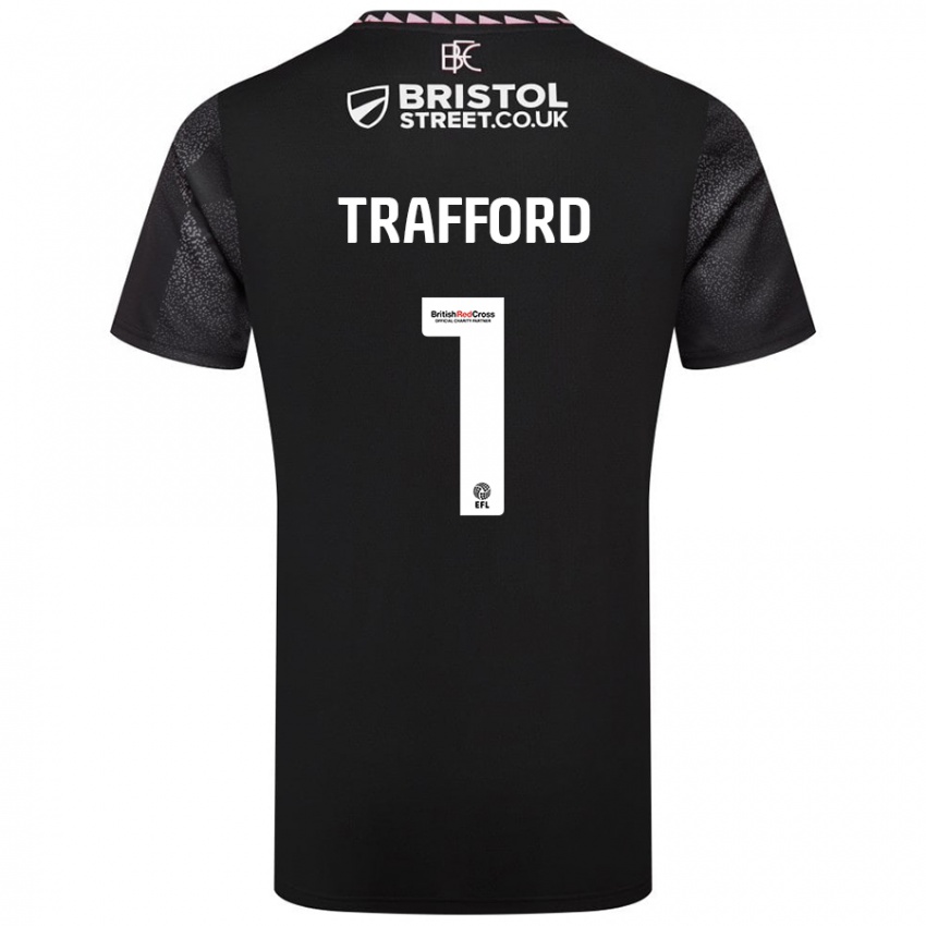 Børn James Trafford #1 Sort Udebane Spillertrøjer 2024/25 Trøje T-Shirt