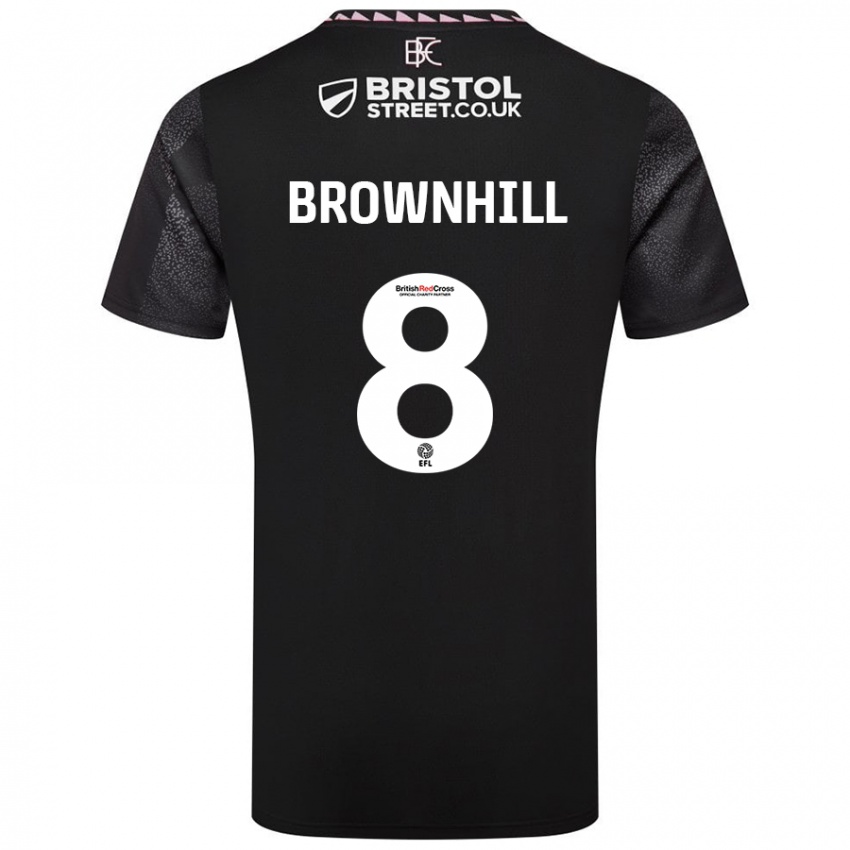 Børn Josh Brownhill #8 Sort Udebane Spillertrøjer 2024/25 Trøje T-Shirt