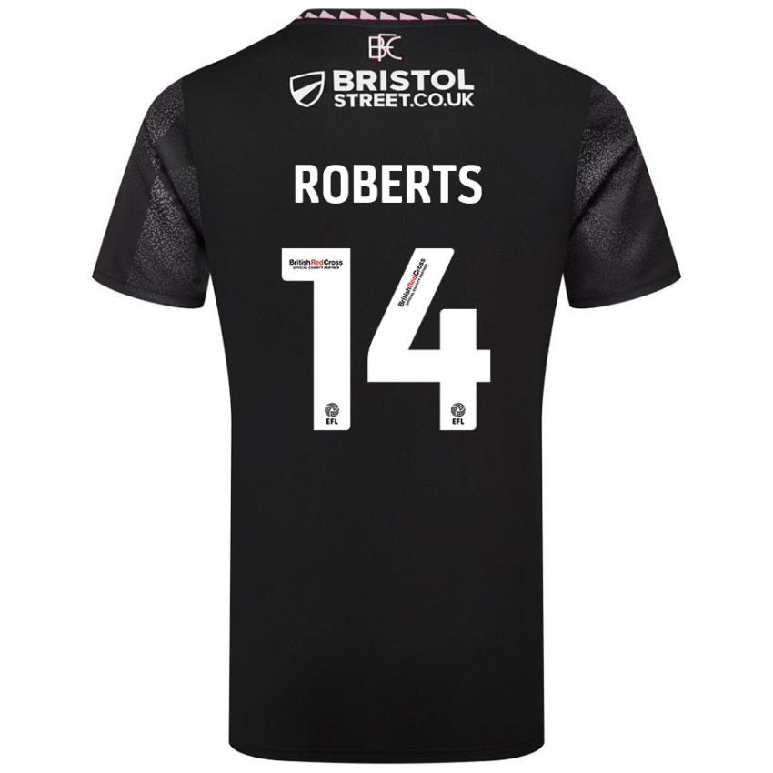 Børn Connor Roberts #14 Sort Udebane Spillertrøjer 2024/25 Trøje T-Shirt