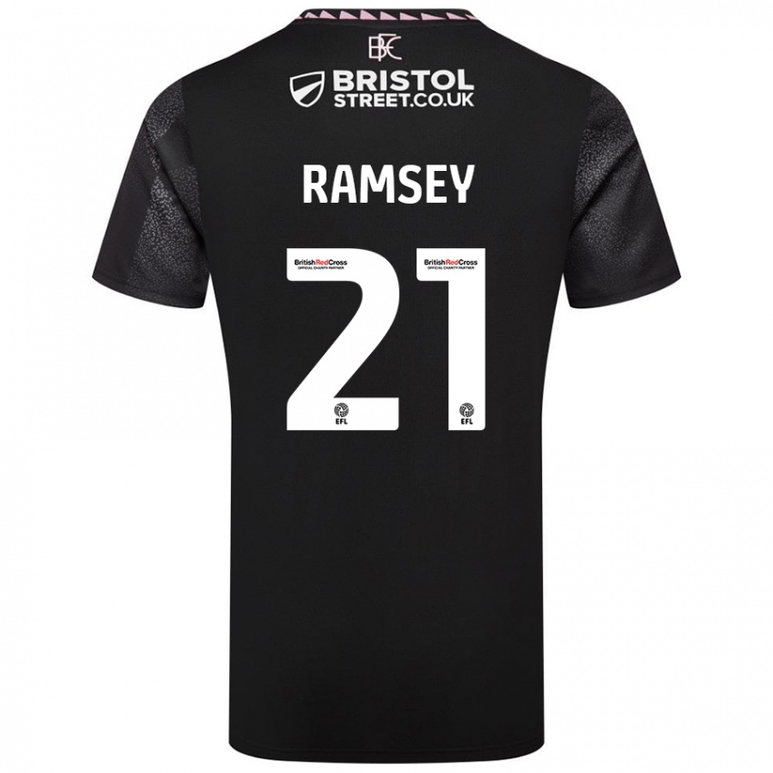 Børn Aaron Ramsey #21 Sort Udebane Spillertrøjer 2024/25 Trøje T-Shirt