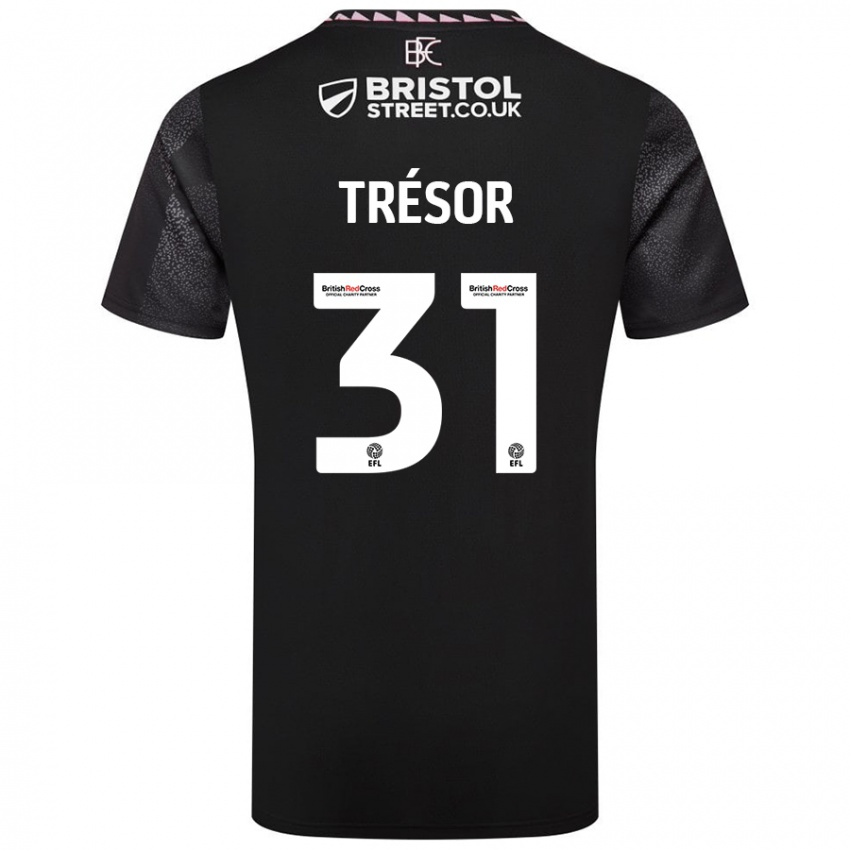 Børn Mike Trésor #31 Sort Udebane Spillertrøjer 2024/25 Trøje T-Shirt