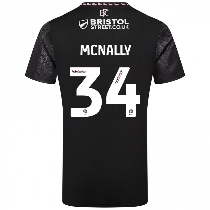 Børn Luke Mcnally #34 Sort Udebane Spillertrøjer 2024/25 Trøje T-Shirt