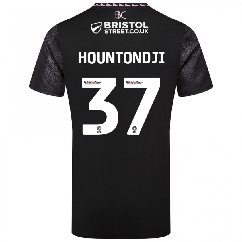 Børn Andreas Hountondji #37 Sort Udebane Spillertrøjer 2024/25 Trøje T-Shirt