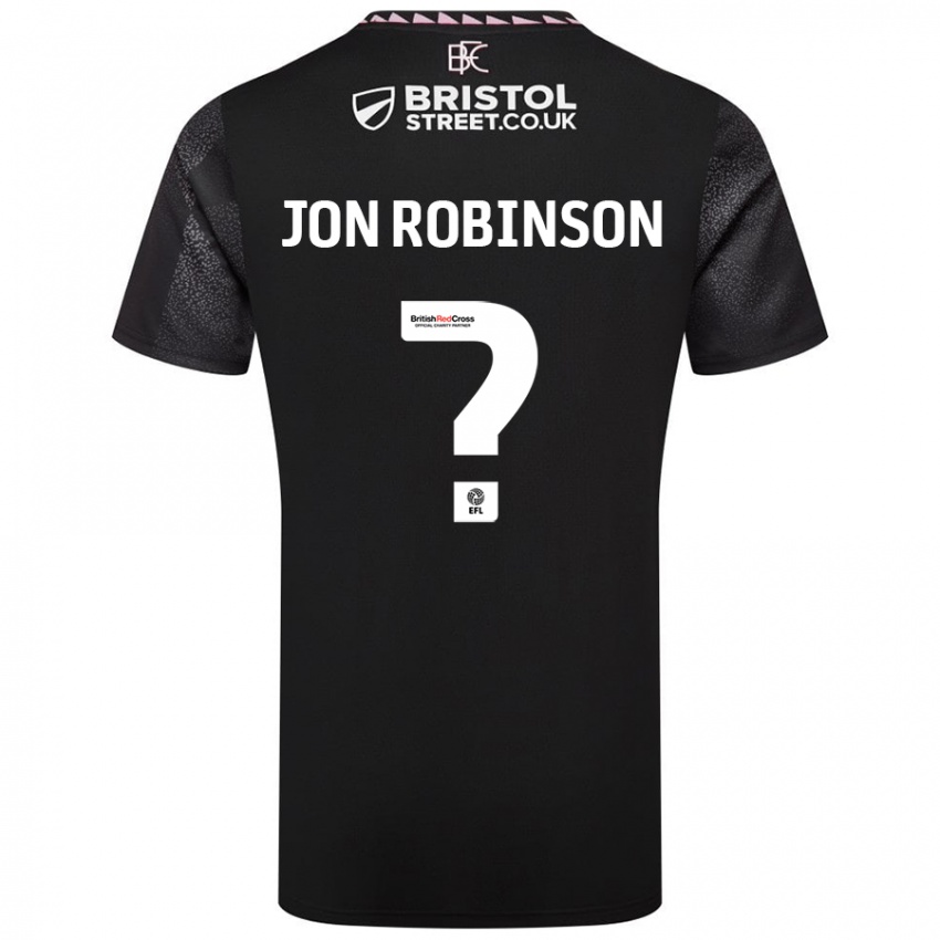 Børn Jon Ander Vilar Robinson #0 Sort Udebane Spillertrøjer 2024/25 Trøje T-Shirt