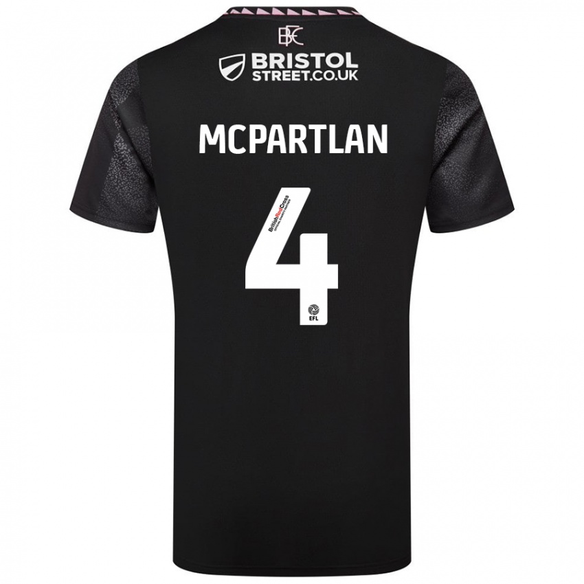 Børn Brenna Mcpartlan #4 Sort Udebane Spillertrøjer 2024/25 Trøje T-Shirt