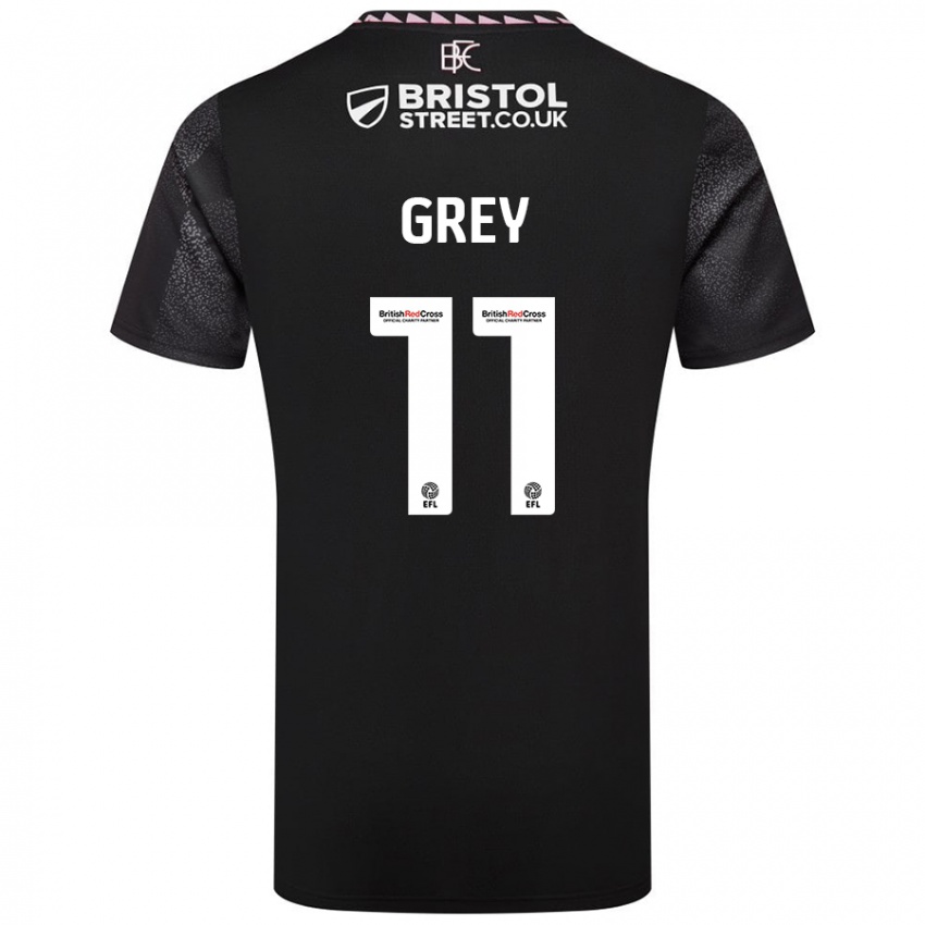 Børn Anna Grey #11 Sort Udebane Spillertrøjer 2024/25 Trøje T-Shirt