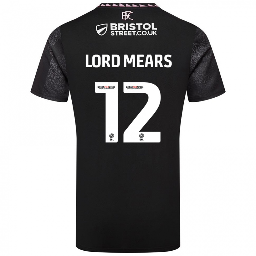 Børn Rhema Lord-Mears #12 Sort Udebane Spillertrøjer 2024/25 Trøje T-Shirt