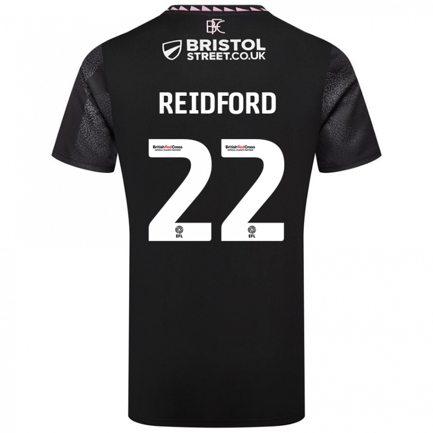 Børn Isabella Reidford #22 Sort Udebane Spillertrøjer 2024/25 Trøje T-Shirt