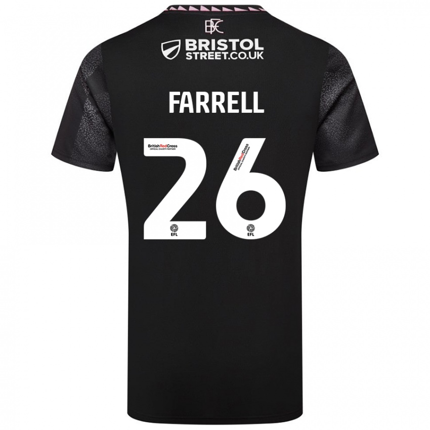 Børn Lucy Farrell #26 Sort Udebane Spillertrøjer 2024/25 Trøje T-Shirt