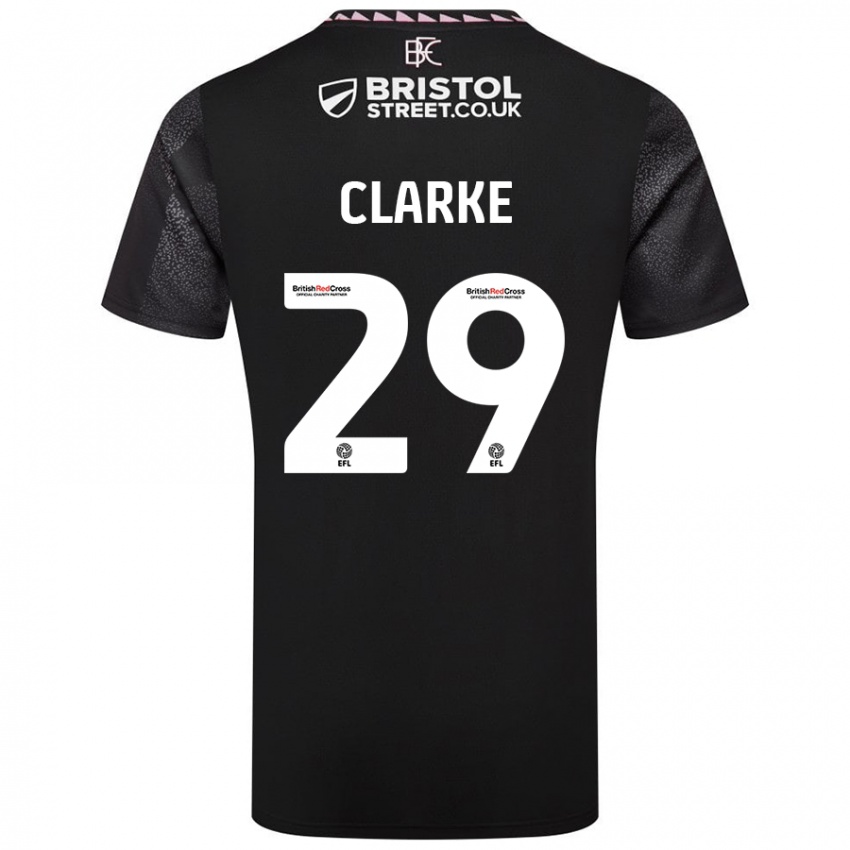 Børn Abby Clarke #29 Sort Udebane Spillertrøjer 2024/25 Trøje T-Shirt