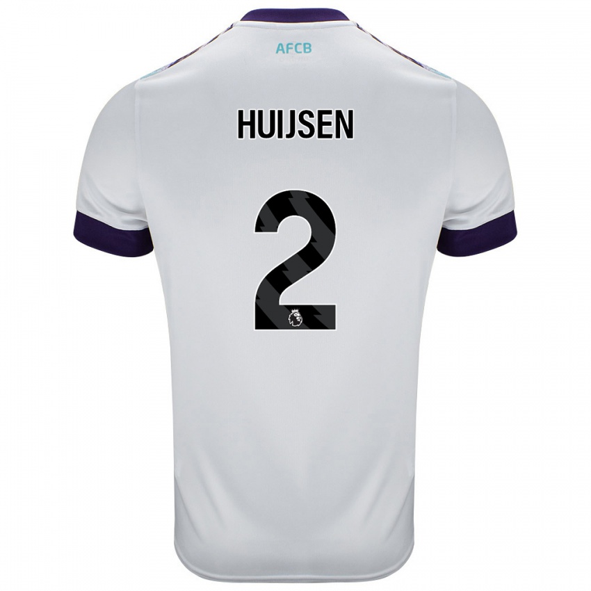 Børn Dean Huijsen #2 Hvid Grøn Lilla Udebane Spillertrøjer 2024/25 Trøje T-Shirt