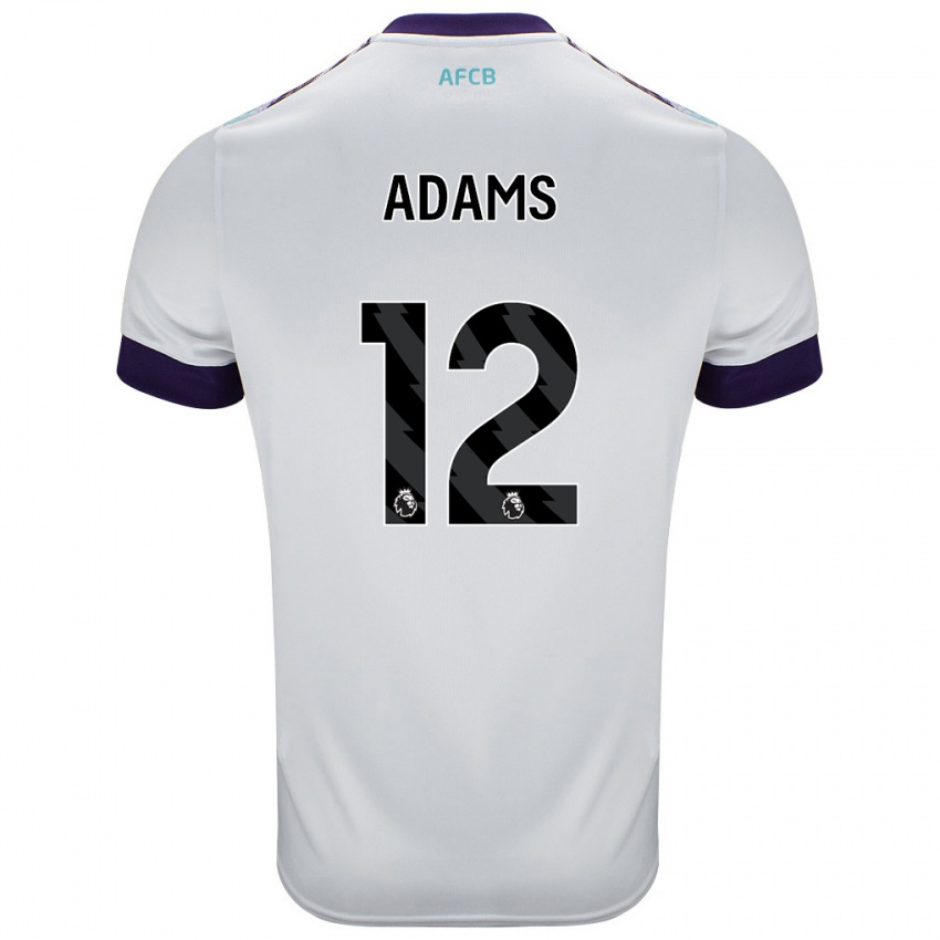 Børn Tyler Adams #12 Hvid Grøn Lilla Udebane Spillertrøjer 2024/25 Trøje T-Shirt