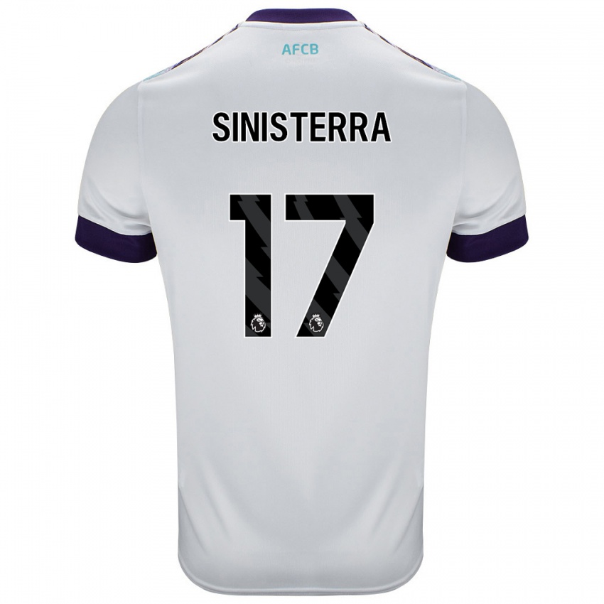 Børn Luis Sinisterra #17 Hvid Grøn Lilla Udebane Spillertrøjer 2024/25 Trøje T-Shirt