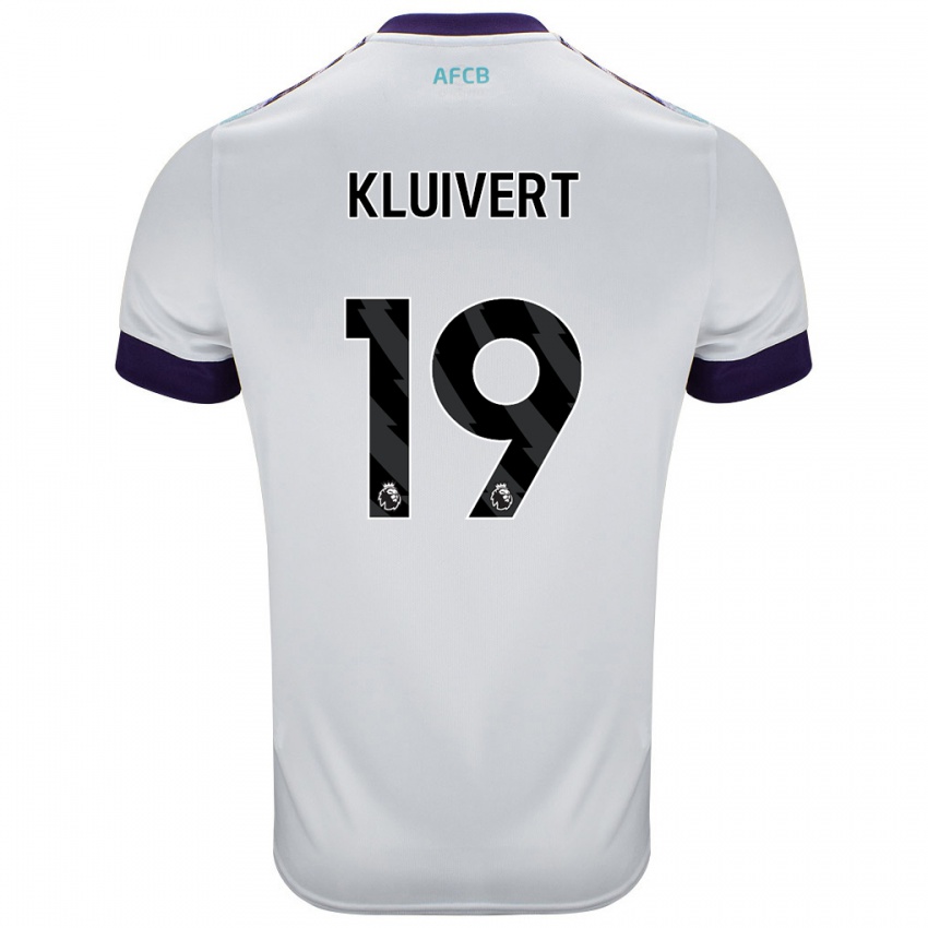 Børn Justin Kluivert #19 Hvid Grøn Lilla Udebane Spillertrøjer 2024/25 Trøje T-Shirt