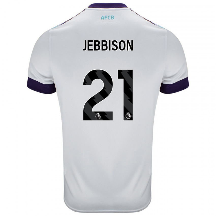 Børn Daniel Jebbison #21 Hvid Grøn Lilla Udebane Spillertrøjer 2024/25 Trøje T-Shirt