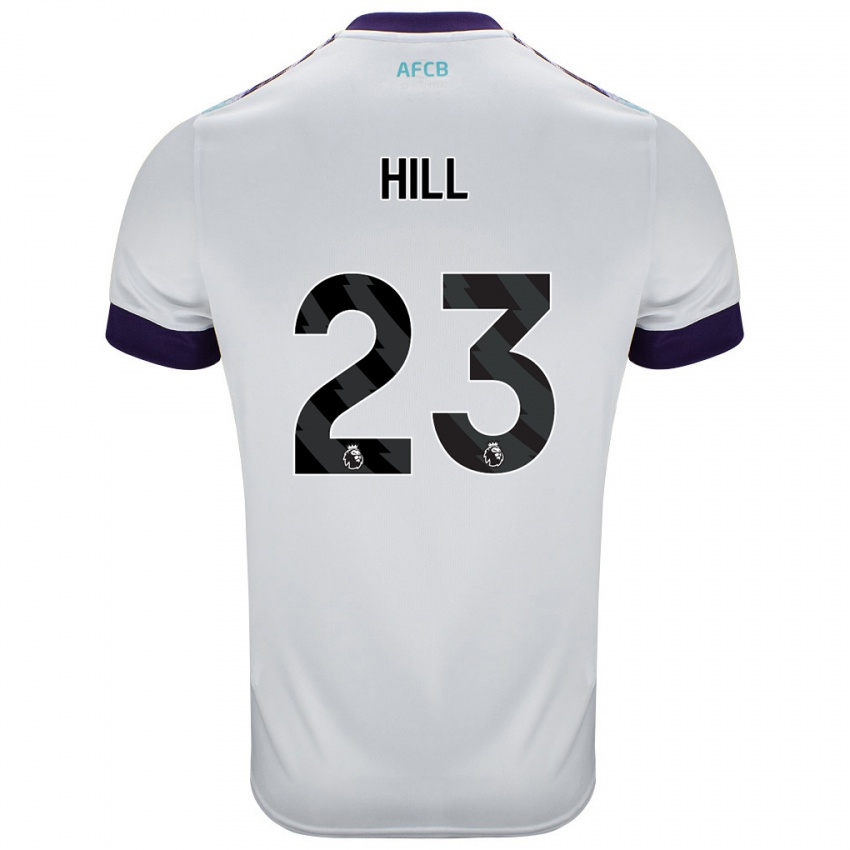 Børn James Hill #23 Hvid Grøn Lilla Udebane Spillertrøjer 2024/25 Trøje T-Shirt