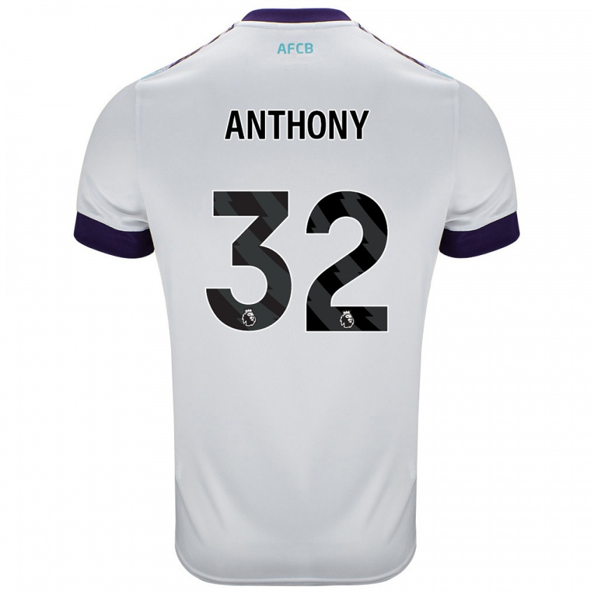 Børn Jaidon Anthony #32 Hvid Grøn Lilla Udebane Spillertrøjer 2024/25 Trøje T-Shirt